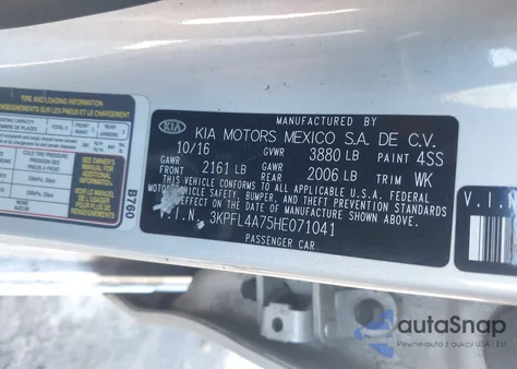 2017 Kia Forte Lx from USA, damaged, VIN 3KPFL4A75HE071041